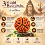 3 Mukhi Rudraksha – Sacred Spiritual Bead for Inner Strength & Transformation - Image 3
