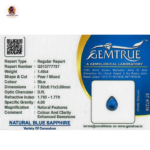 Blue Sapphire 8x6 MM - 1.49 Carats - Image 3