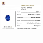 Vivid Cornflower Blue Sapphire - 2.05 Carats - Image 2
